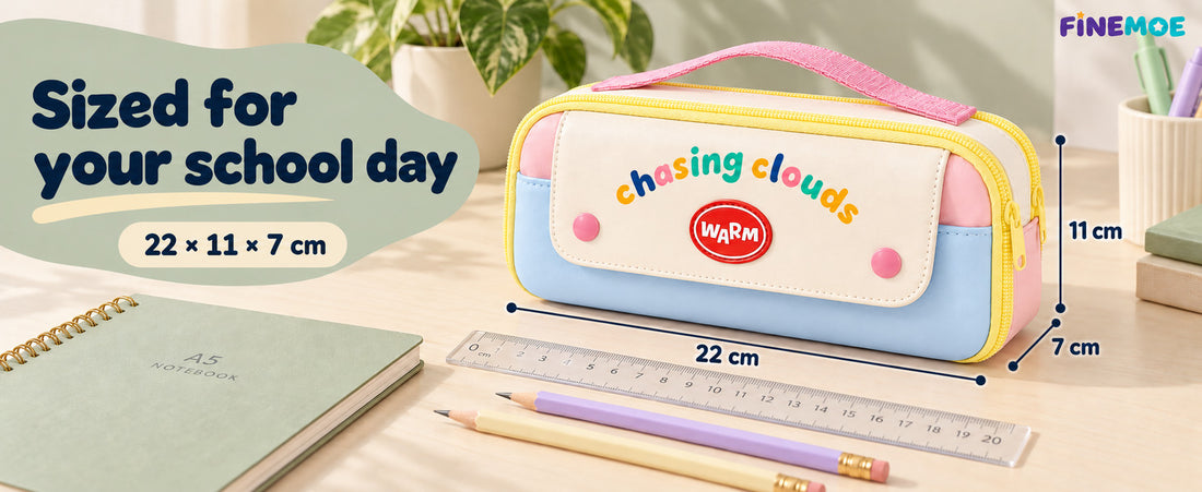 5-Compartment Pencil Pouch – Big Pen Case with Handle