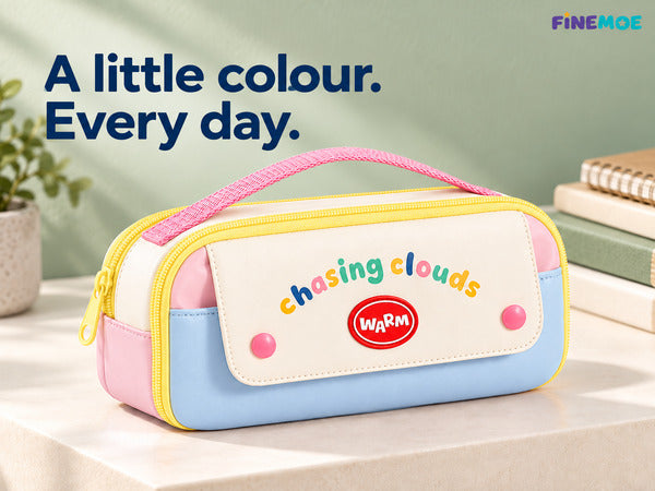 5-Compartment Pencil Pouch – Big Pen Case with Handle