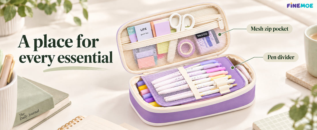 Expandable Pencil Case – Slim 3 cm, Opens to 7 cm