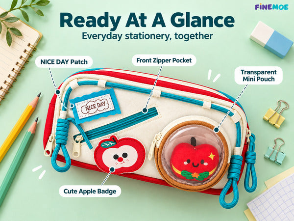 Patch Pencil Pouch – Removable Patches, Holds 55 Pens