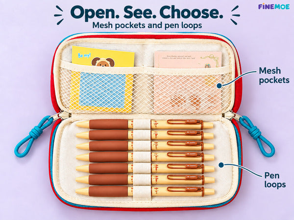 Patch Pencil Pouch – Removable Patches, Holds 55 Pens