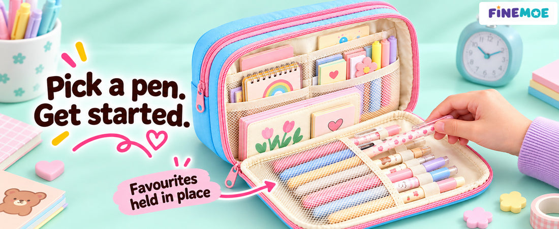 Cute Puppy Pencil Pouch – Embroidered, 4 Pockets