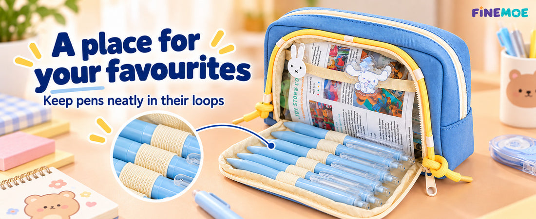 Double-Zip Puppy Pencil Pouch – Canvas