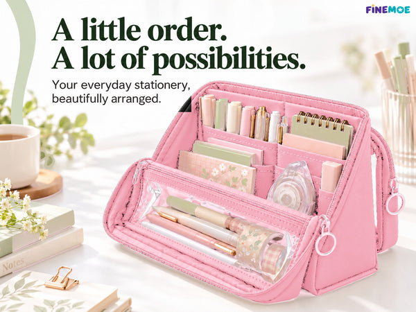 Standing Pencil Case – Detachable Clear Pouch