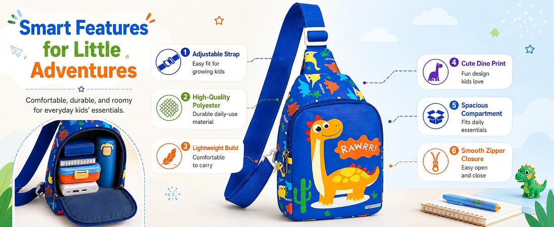 Kids Sling Bag – Unicorn, Astronaut or Dinosaur