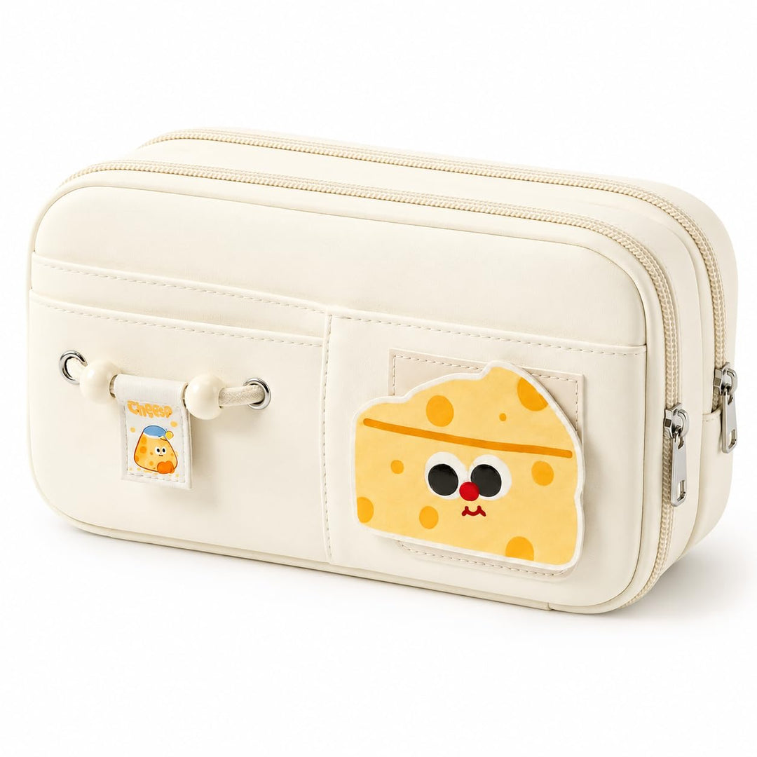 Kawaii 10-Layer Pencil Pouch – Large Capacity – White