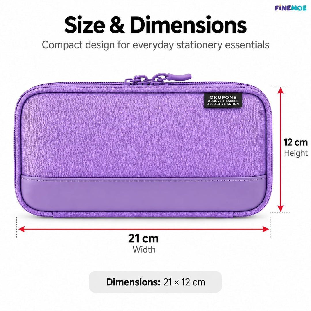 Book-Style Pencil Case – Mesh and Phone Pocket – Purple
