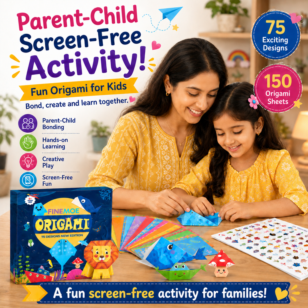 Kids Origami Craft Paper Kit 150 Sheets 75 Designs