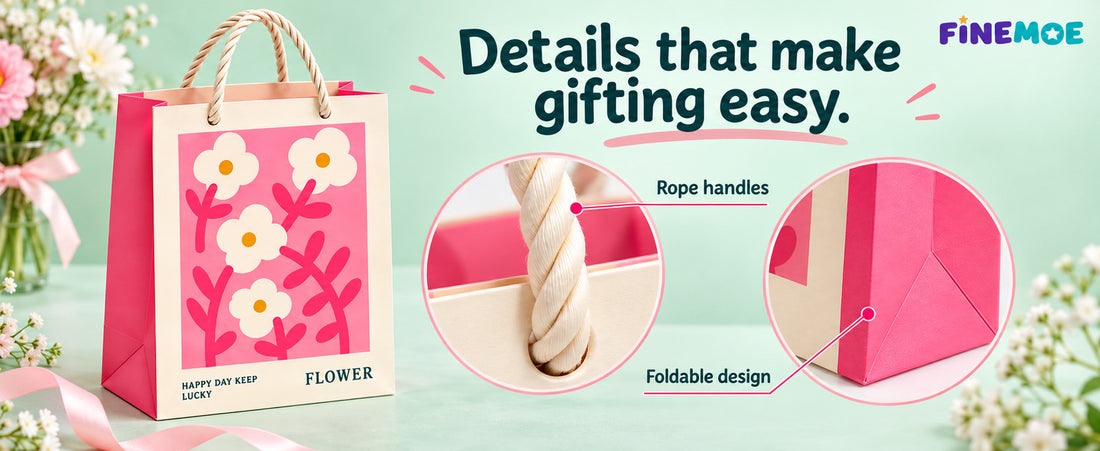 Paper Return Gift Bags – Pack of 10, Rope Handles