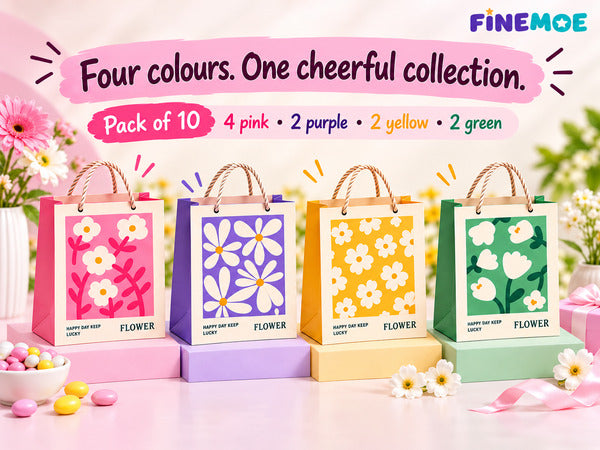 Paper Return Gift Bags – Pack of 10, Rope Handles