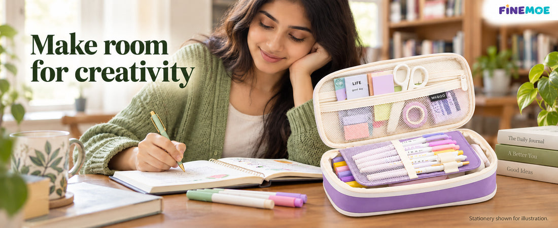 Expandable Pencil Case – Slim 3 cm, Opens to 7 cm