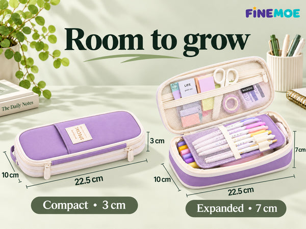 Expandable Pencil Case – Slim 3 cm, Opens to 7 cm
