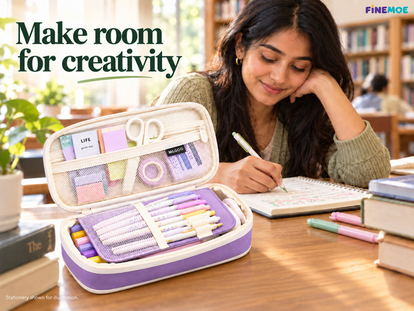 Expandable Pencil Case – Slim 3 cm, Opens to 7 cm