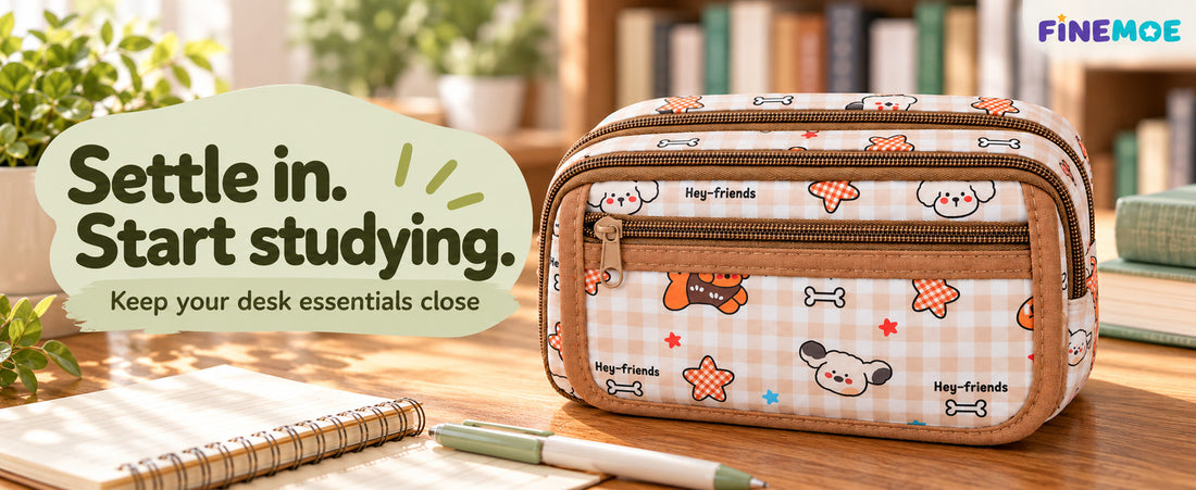 9-Layer Plaid Pencil Pouch – Flip-Open Front