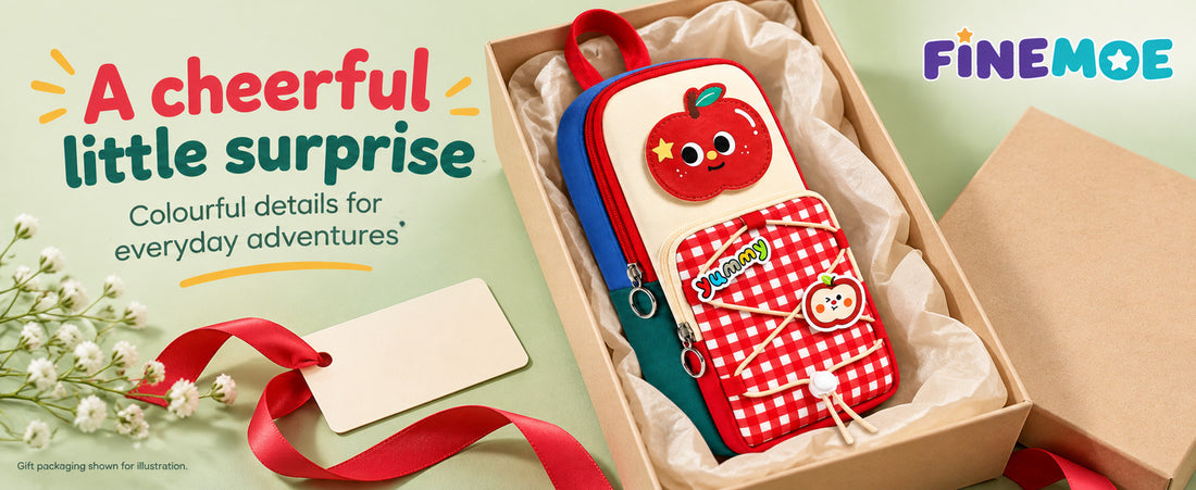 School Bag Pencil Pouch – Stands Upright, Red Apple