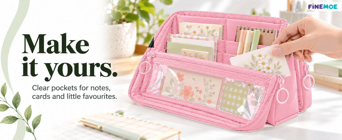 Standing Pencil Case – Detachable Clear Pouch