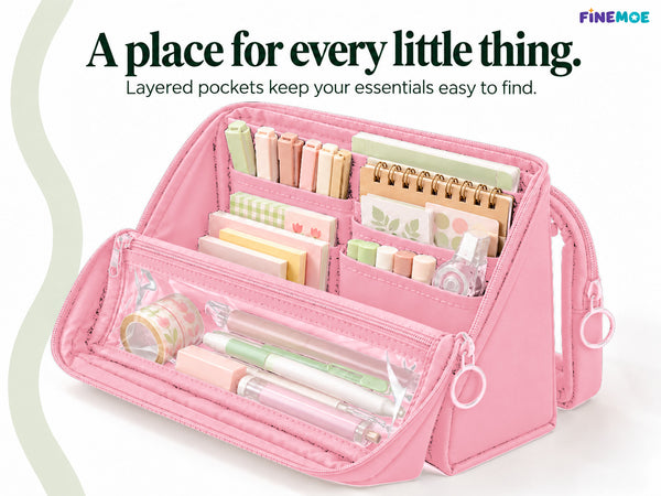 Standing Pencil Case – Detachable Clear Pouch