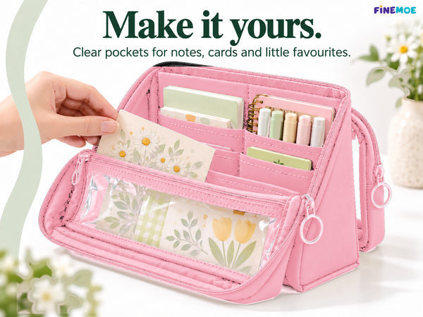 Standing Pencil Case – Detachable Clear Pouch