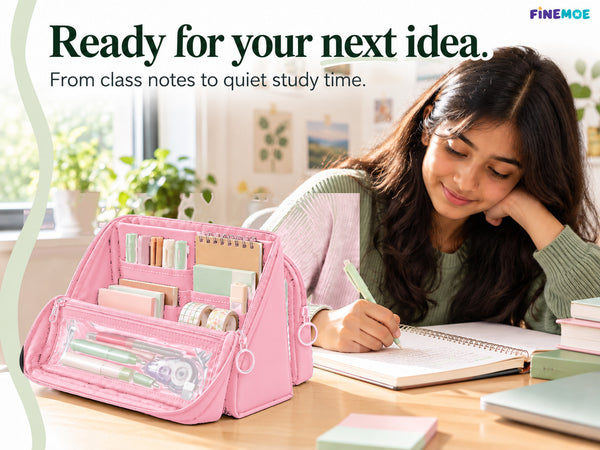 Standing Pencil Case – Detachable Clear Pouch