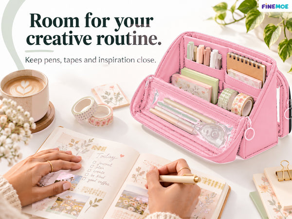 Standing Pencil Case – Detachable Clear Pouch