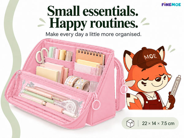 Standing Pencil Case – Detachable Clear Pouch