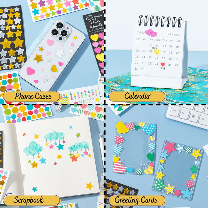 Aesthetic Sticker Pack – Cute Self - Adhesive Stickers (12 Sheets, Birthday Mix Theme) - Finemoe