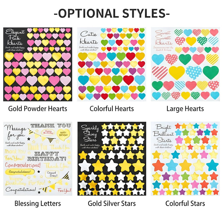 Aesthetic Sticker Pack – Cute Self - Adhesive Stickers (12 Sheets, Birthday Mix Theme) - Finemoe