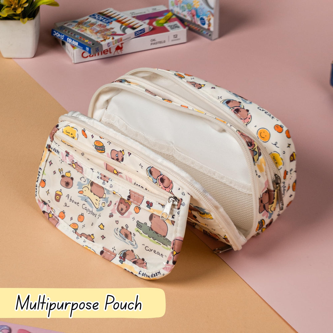 Capybara Pencil Pouch – Large Capacity Cute Organizer - Finemoe