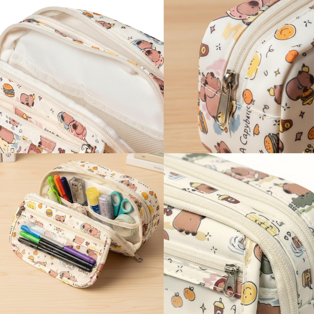 Capybara Pencil Pouch – Large Capacity Cute Organizer - Finemoe