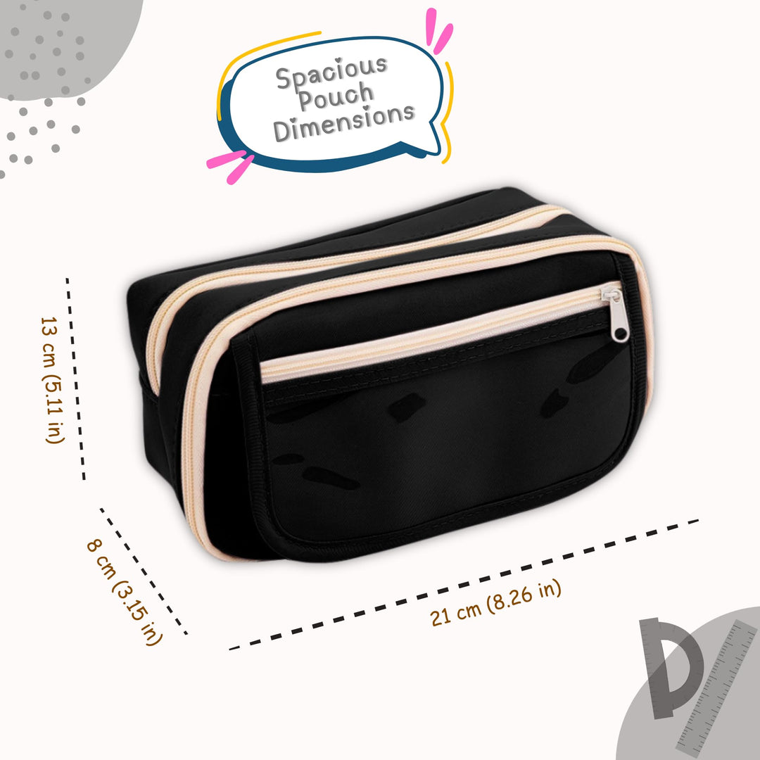 Clear Zipper Large Pencil Bag - Finemoe
