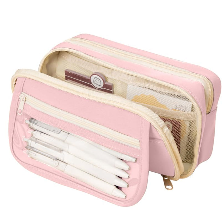 Clear Zipper Large Pencil Bag - Finemoe