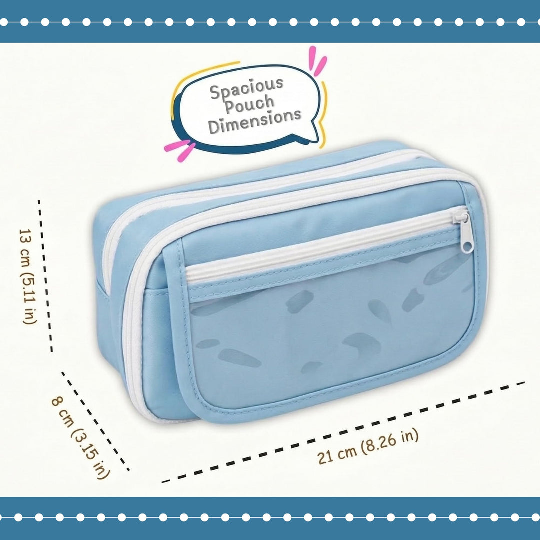 Clear Zipper Large Pencil Bag - Finemoe