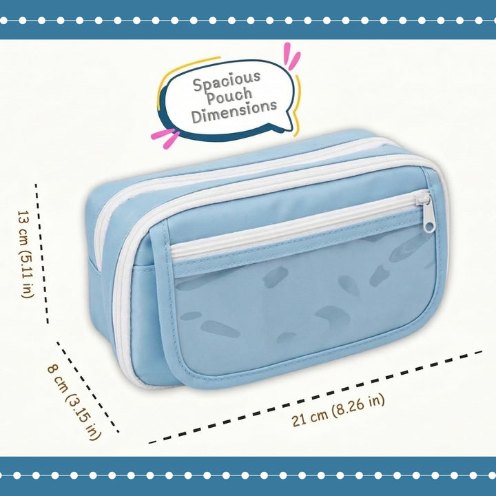 Clear Zipper Large Pencil Bag - Finemoe