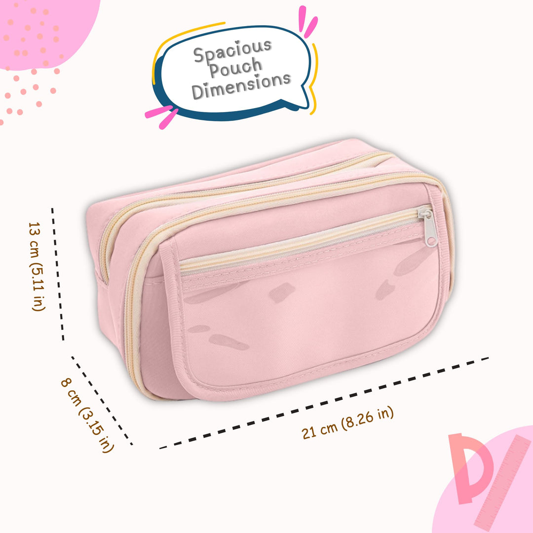 Clear Zipper Large Pencil Bag - Finemoe