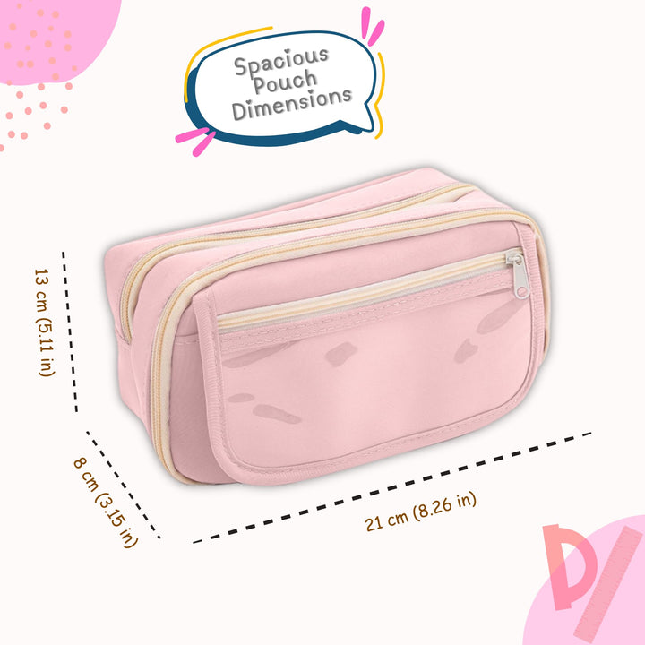 Clear Zipper Large Pencil Bag - Finemoe