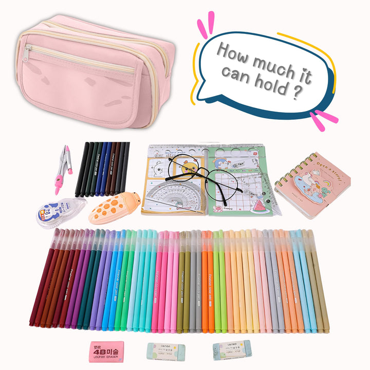 Clear Zipper Large Pencil Bag - Finemoe