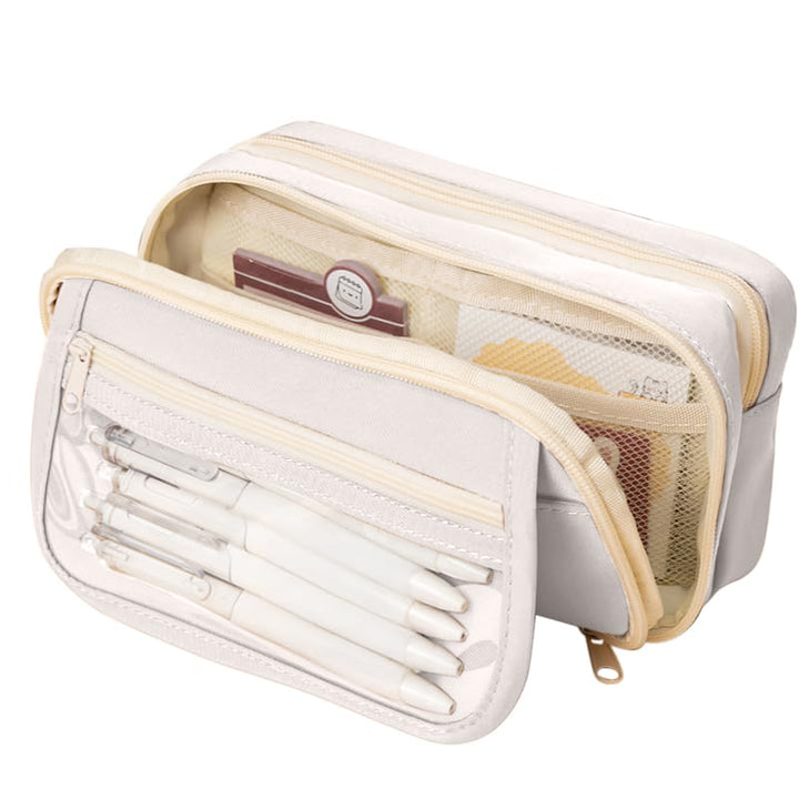 Clear Zipper Large Pencil Bag - Finemoe