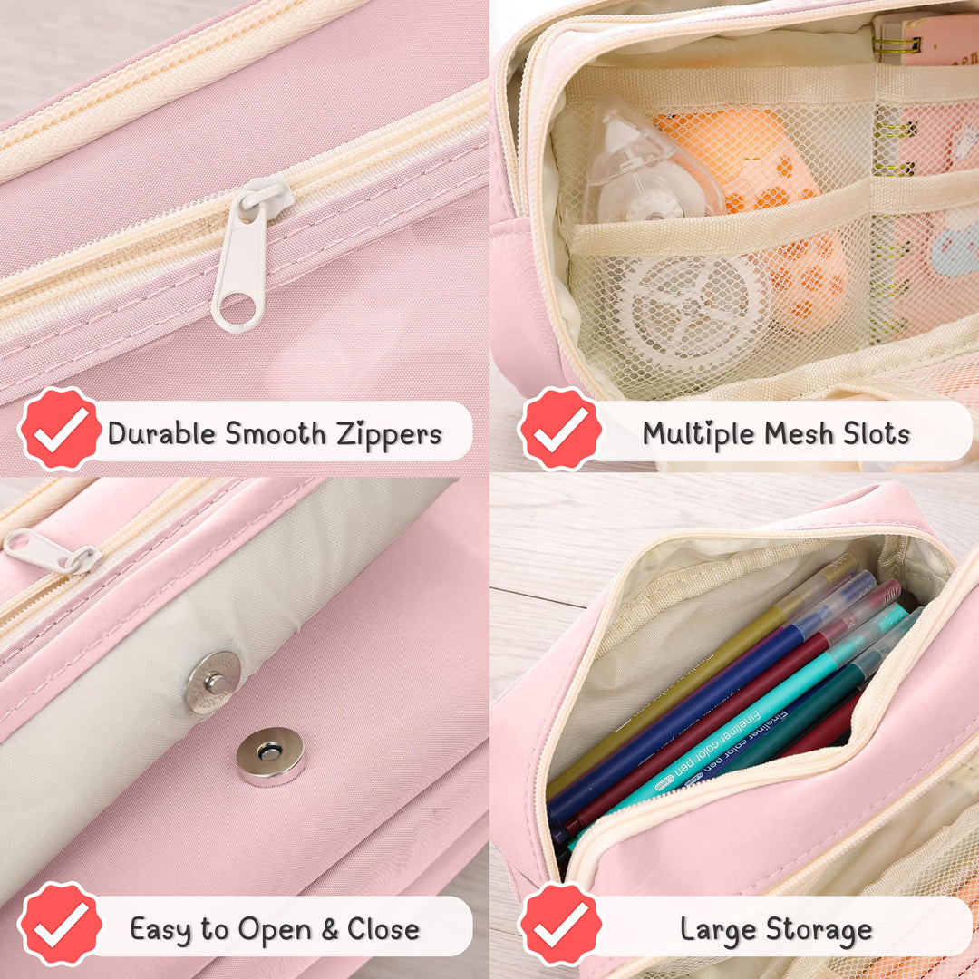 Clear Zipper Large Pencil Bag - Finemoe