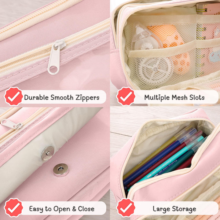 Clear Zipper Large Pencil Bag - Finemoe