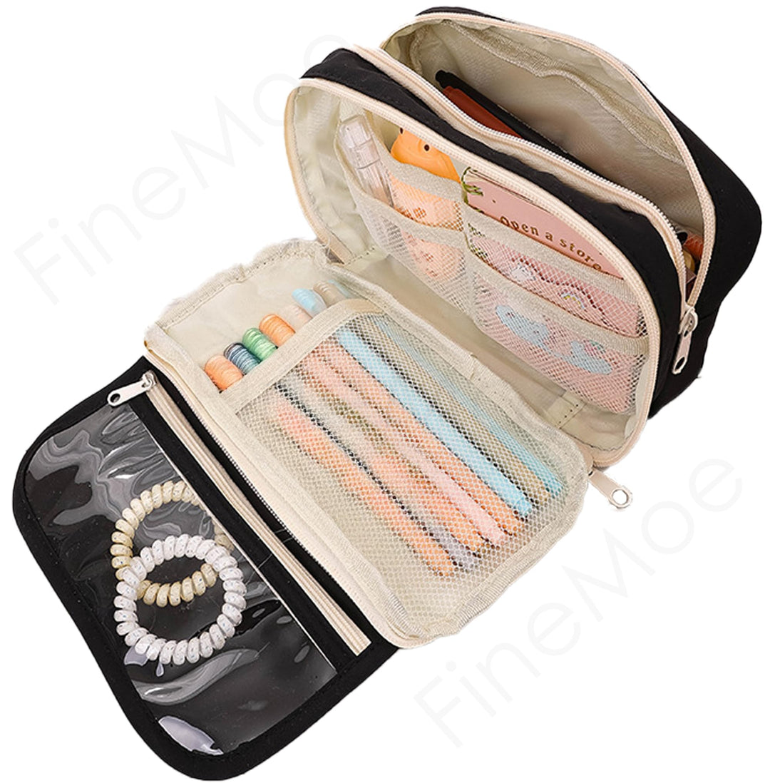 Clear Zipper Large Pencil Bag - Finemoe