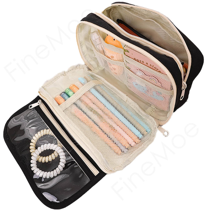Clear Zipper Large Pencil Bag - Finemoe