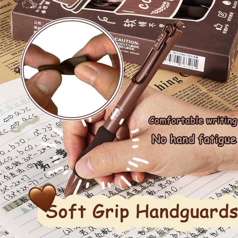 Coffee Theme Gel Pens Set of 5 Black Ink - Finemoe