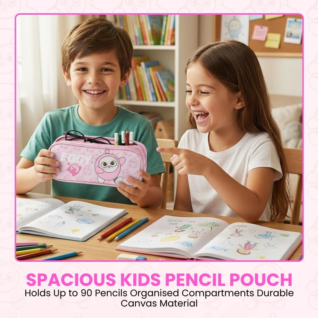 Cute Eggy Pencil Pouch – Aesthetic Multipurpose Organizer - Finemoe