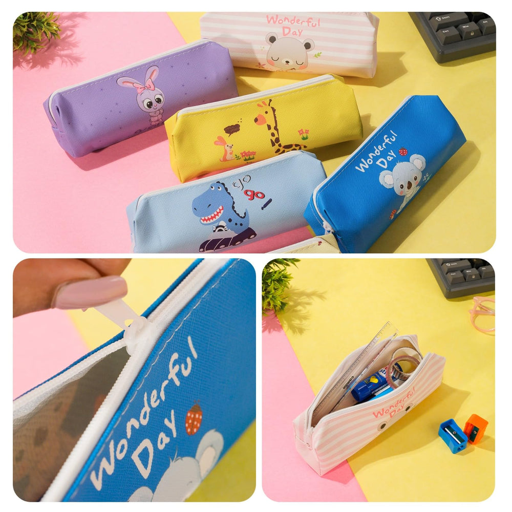 Cute Kids Pencil Pouch Set of 6 - Finemoe