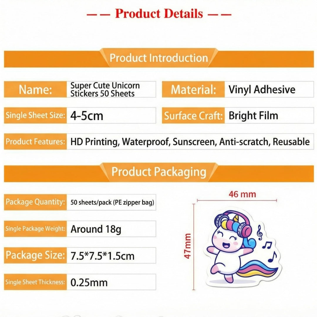Cute Vinyl Stickers Pack – Waterproof &amp; Self - Adhesive - Finemoe