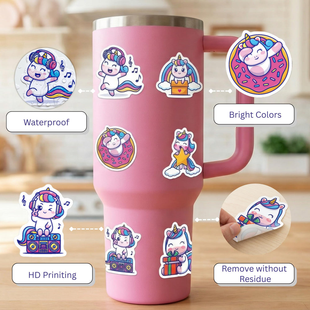 Cute Vinyl Stickers Pack – Waterproof &amp; Self - Adhesive - Finemoe