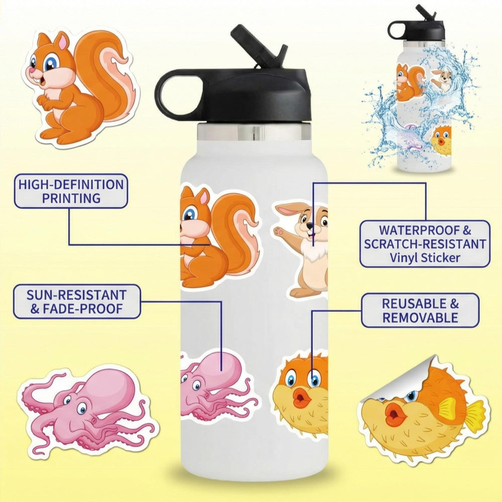 Cute Vinyl Stickers Pack – Waterproof & Self - Adhesive - Finemoe