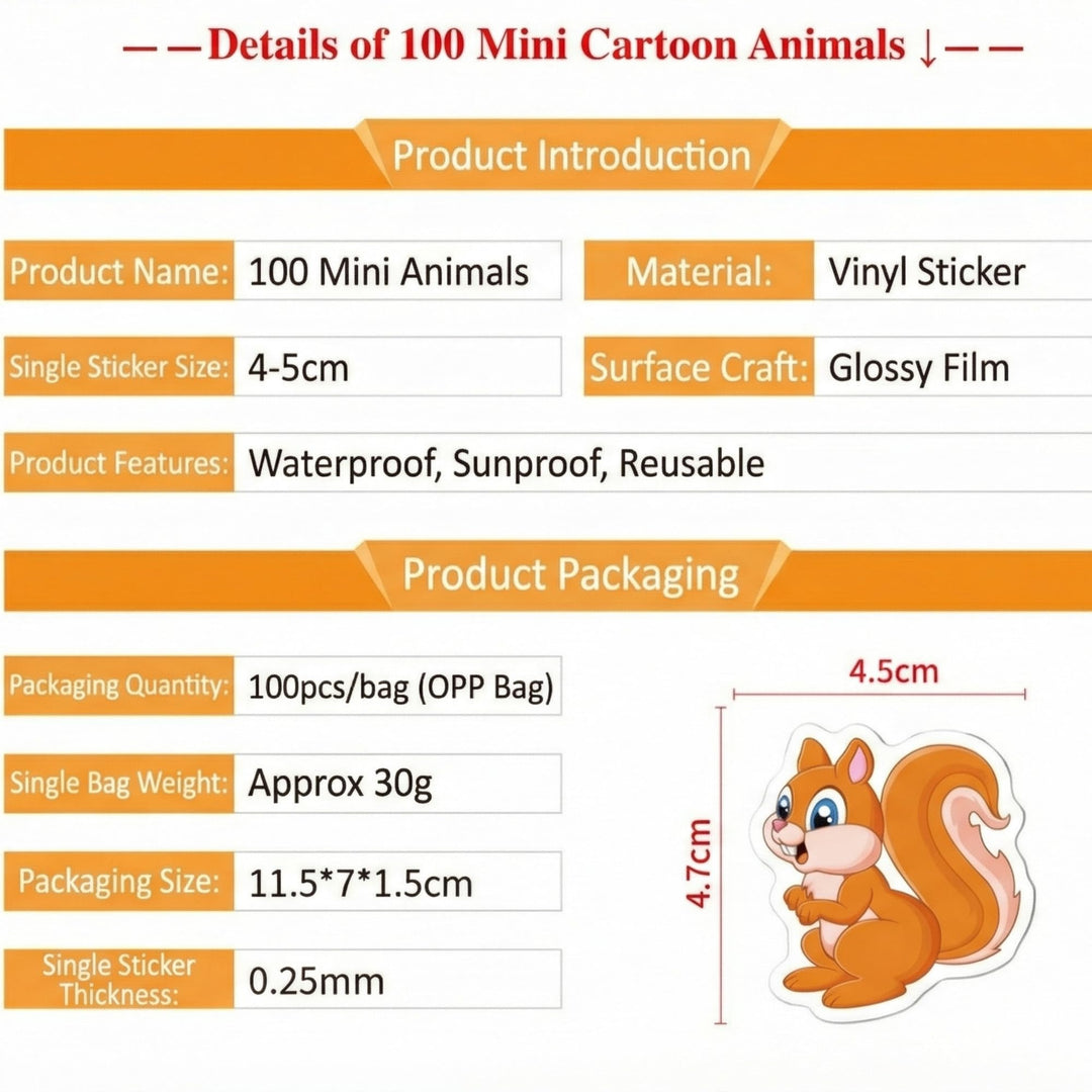 Cute Vinyl Stickers Pack – Waterproof &amp; Self - Adhesive - Finemoe