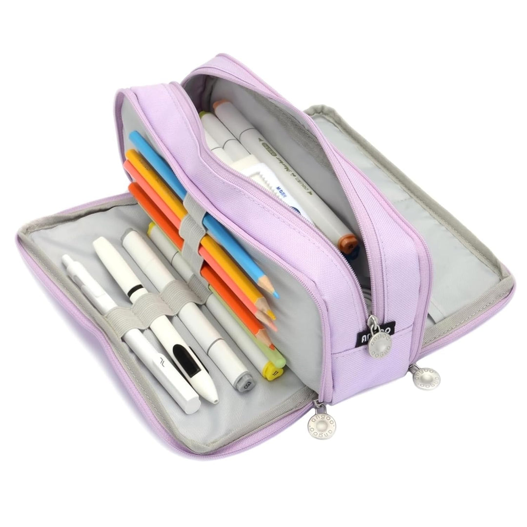 FineMoe Large Capacity Pencil Pouch, 3 Pen &amp; Pencil Case for Girls &amp; Boys, Canvas Aesthetic Pencil Box Pouch for School - Organize Pouch Women Students School Office School Supplies - Finemoe
