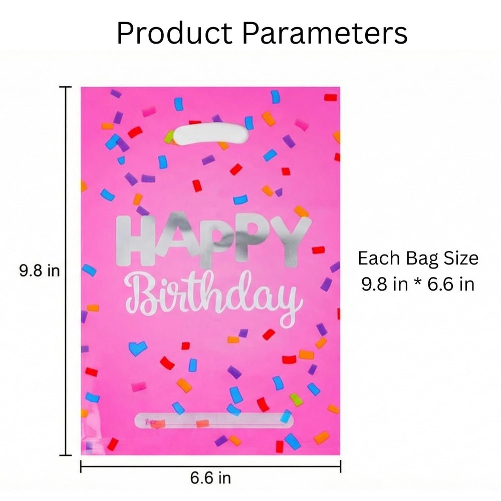 Foil Return Gift Bags for Kids – Happy Birthday Print (Pack of 24) - Finemoe